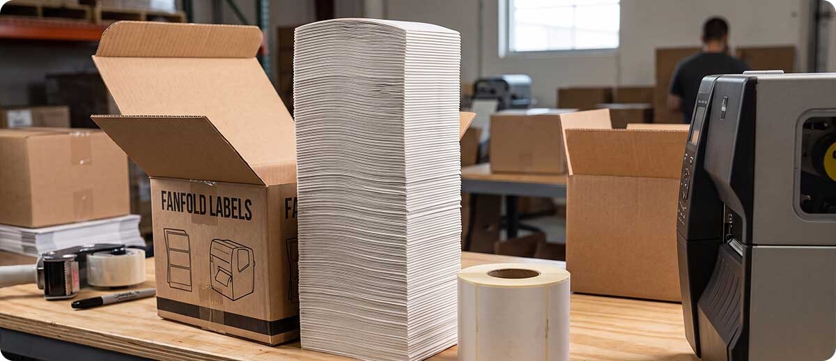 Fanfold vs. Roll Labels: Fewer Reloads for Busy Shippers Fanfold vs. Roll Labels: Fewer Reloads for Busy Shippers